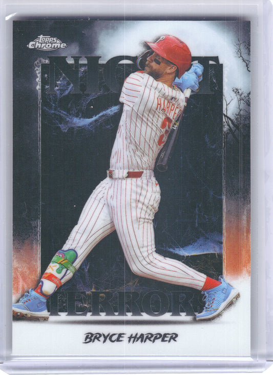 2025 Topps Chrome Update #NT-12 Bryce Harper Night Terrors Philadelphia Phillies