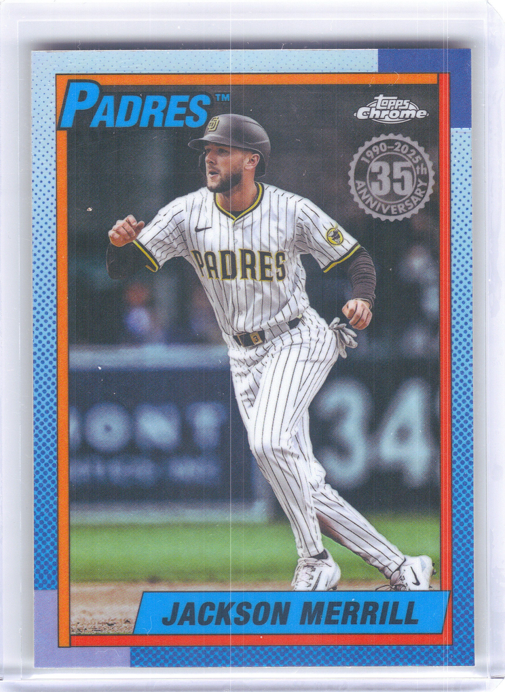 2025 Topps Chrome Update #90CU-5 Jackson Merrill 1990 Topps Chrome San Diego Padres