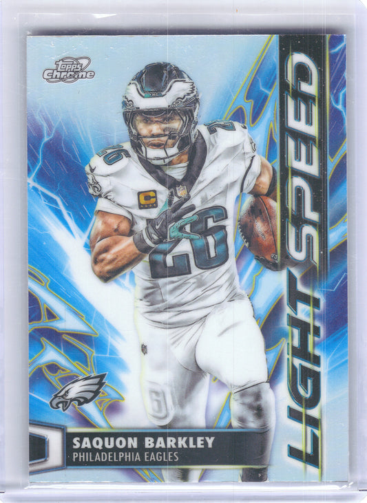 2025 Topps Chrome Cosmic #LS-19 Saquon Barkley Light Speed Philadelphia Eagles