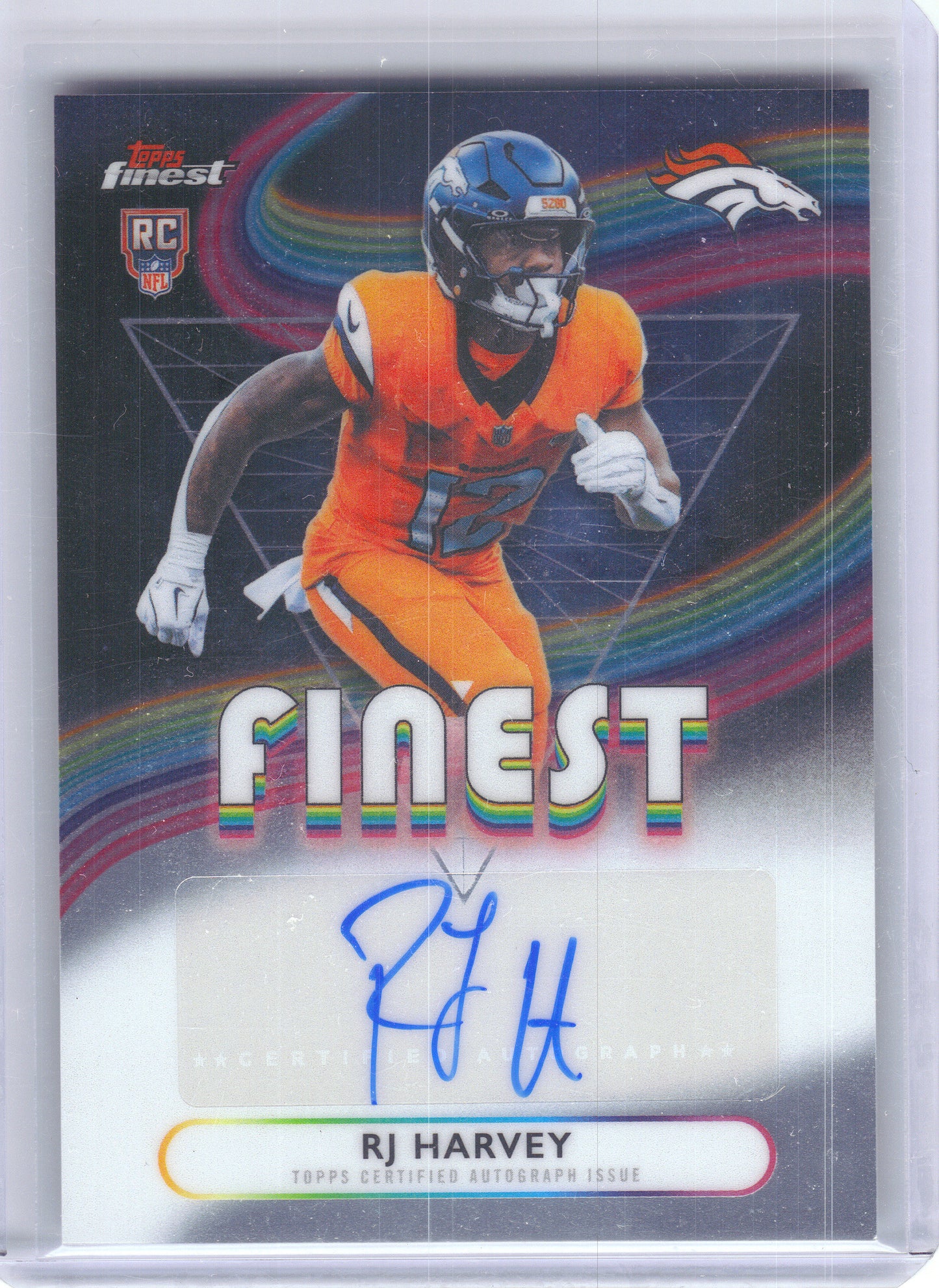 2025 Finest #RFA-RJH RJ Harvey Rookie Finest Autographs Denver Broncos Auto