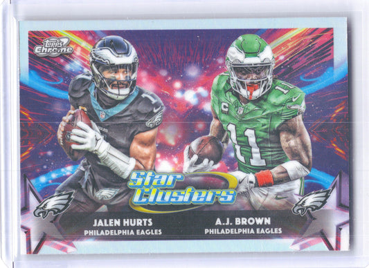 2025 Topps Chrome Cosmic #SC-15 A.J. Brown / Jalen Hurts Star Clusters Philadelphia Eagles