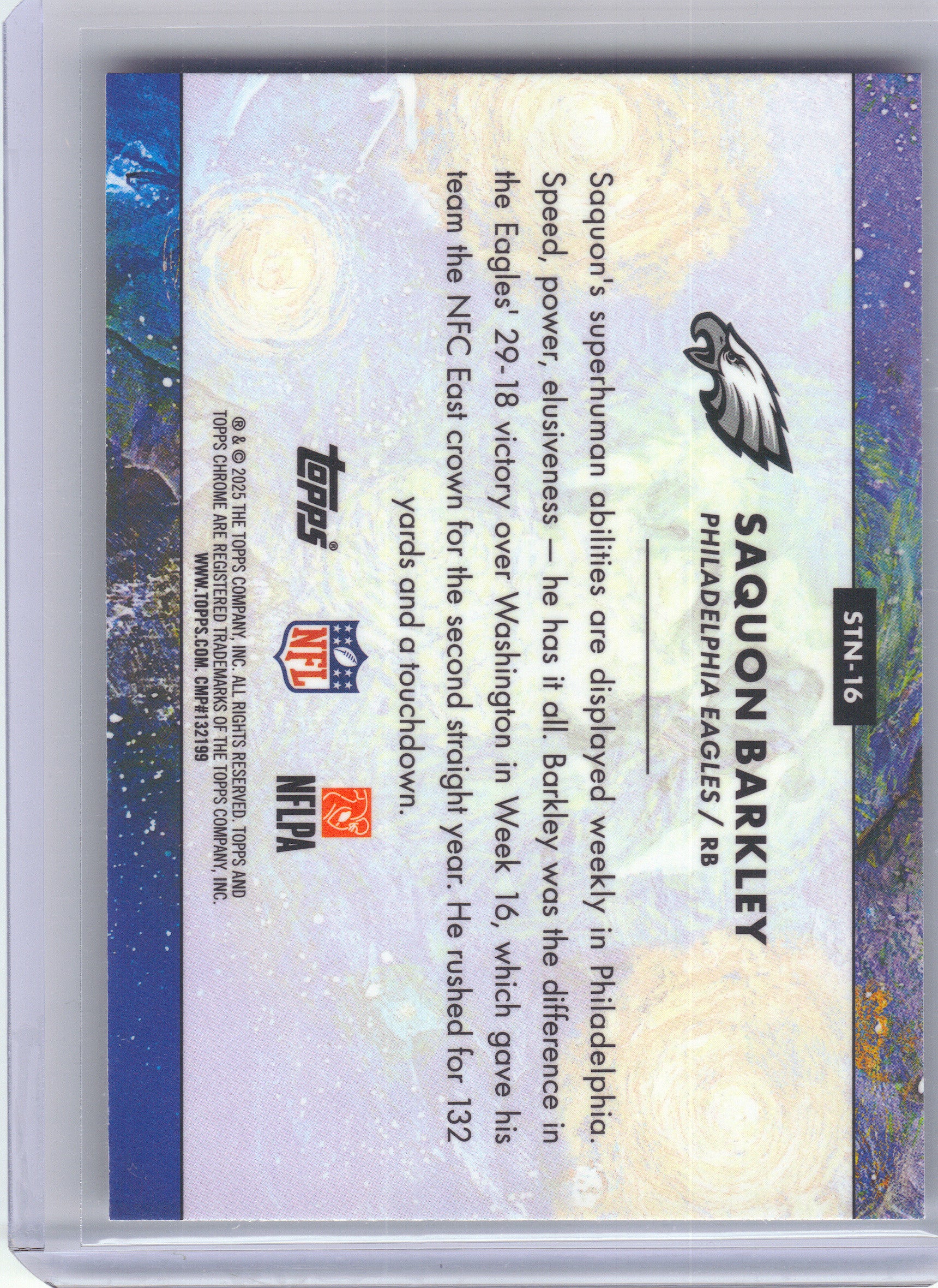 2025 Topps Chrome Cosmic #STN-16 Saquon Barkley Stars in the Night Philadelphia Eagles