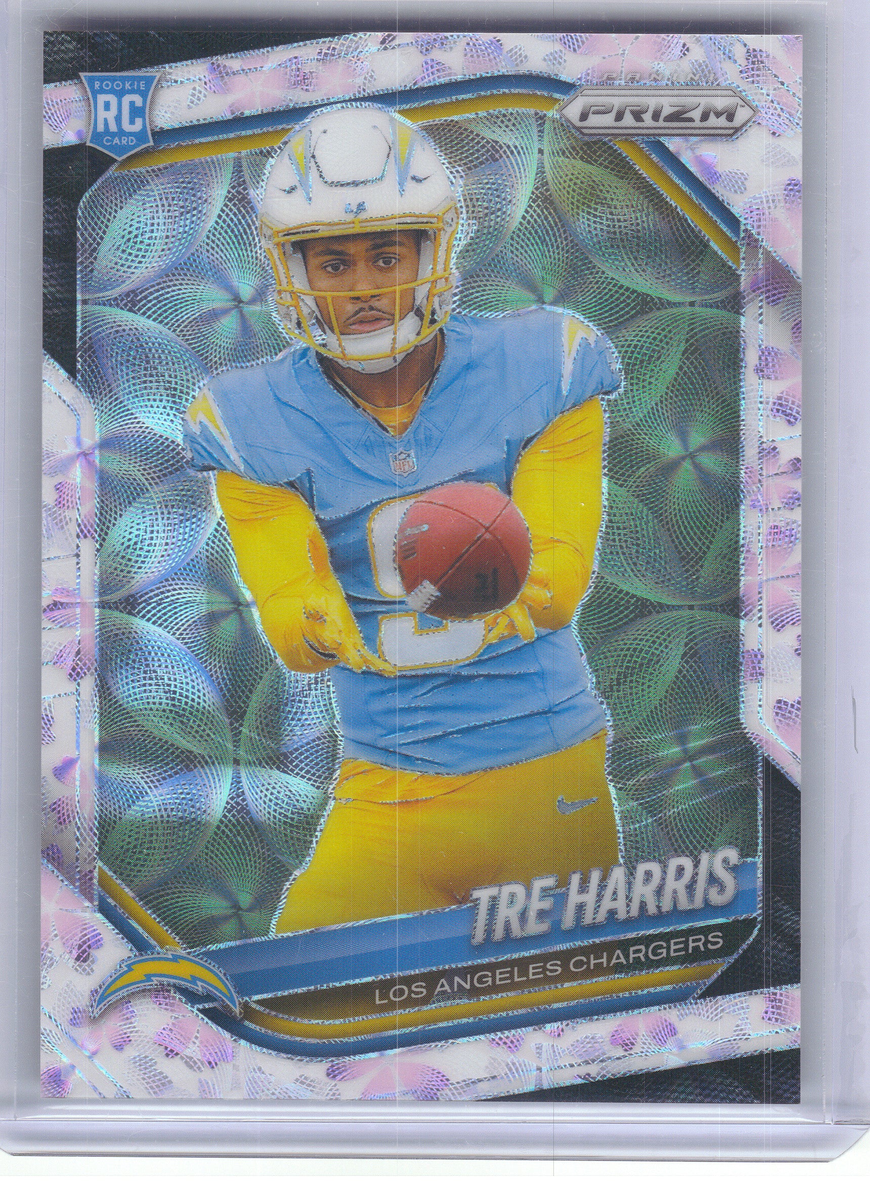 2025 Panini Prizm #371 Tre Harris Choice Cherry Blossom #/15 Los Angeles Chargers SN