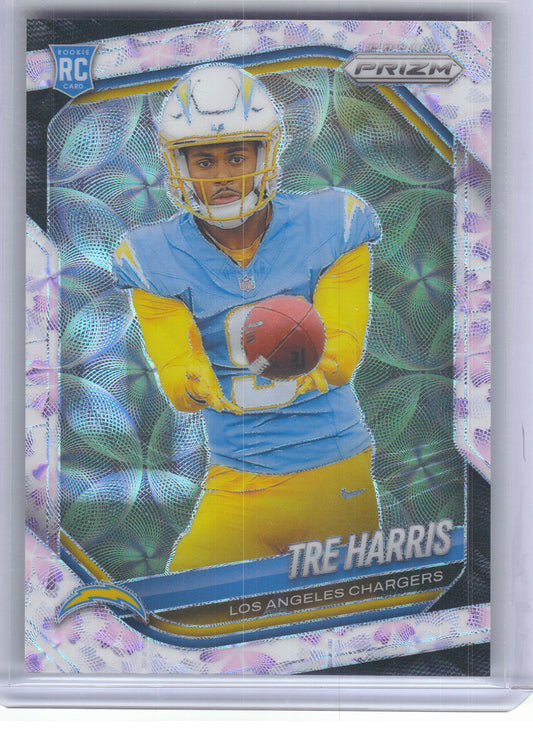 2025 Panini Prizm #371 Tre Harris Choice Cherry Blossom #/15 Los Angeles Chargers SN