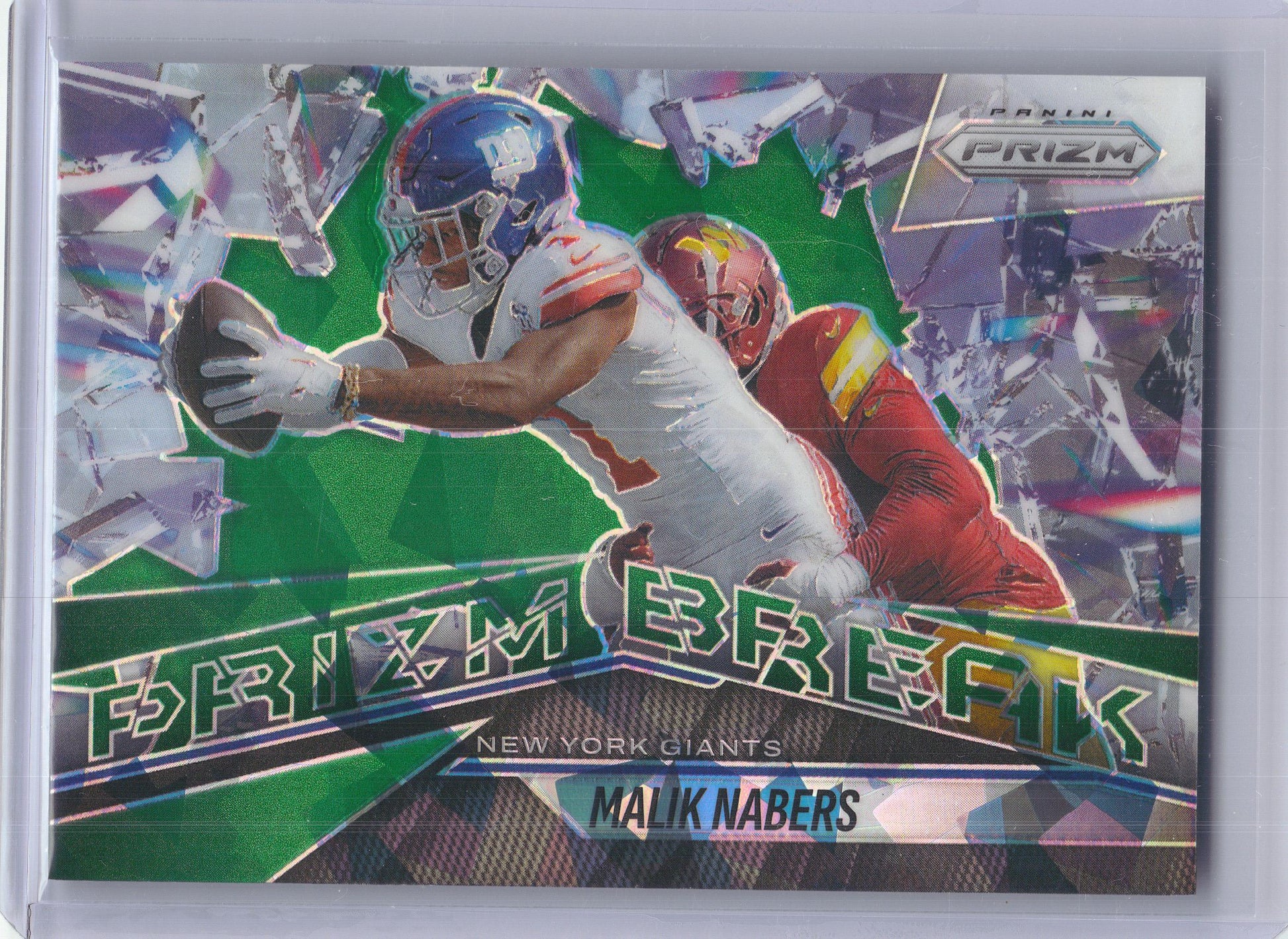 2025 Panini Prizm #5 Malik Nabers Prizm Break Green Ice New York Giants