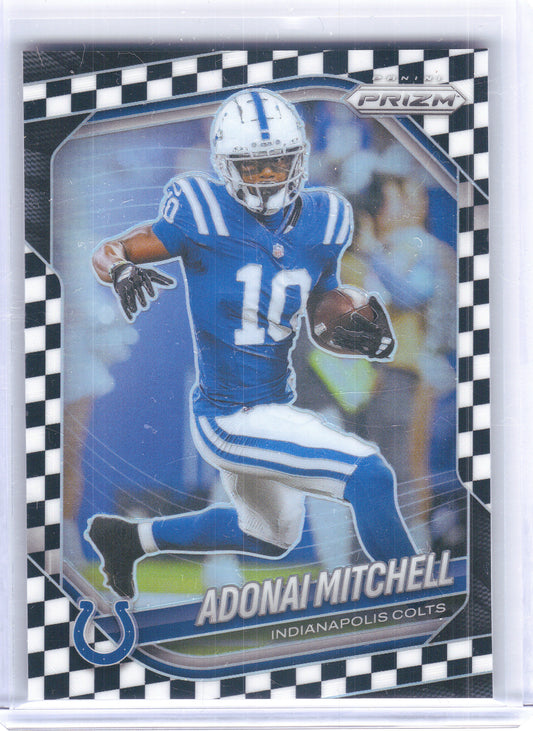 2025 Panini Prizm #49 Adonai Mitchell Black and White Checker Indianapolis Colts