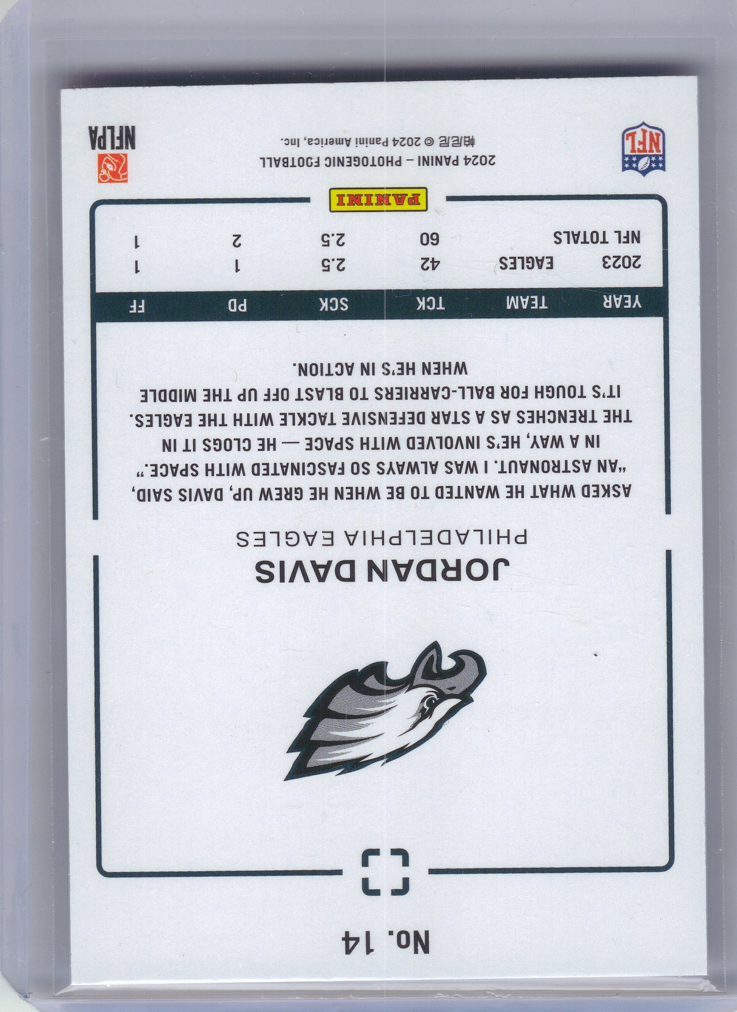 2024 Panini Photogenic #14 Jordan Davis Philadelphia Eagles