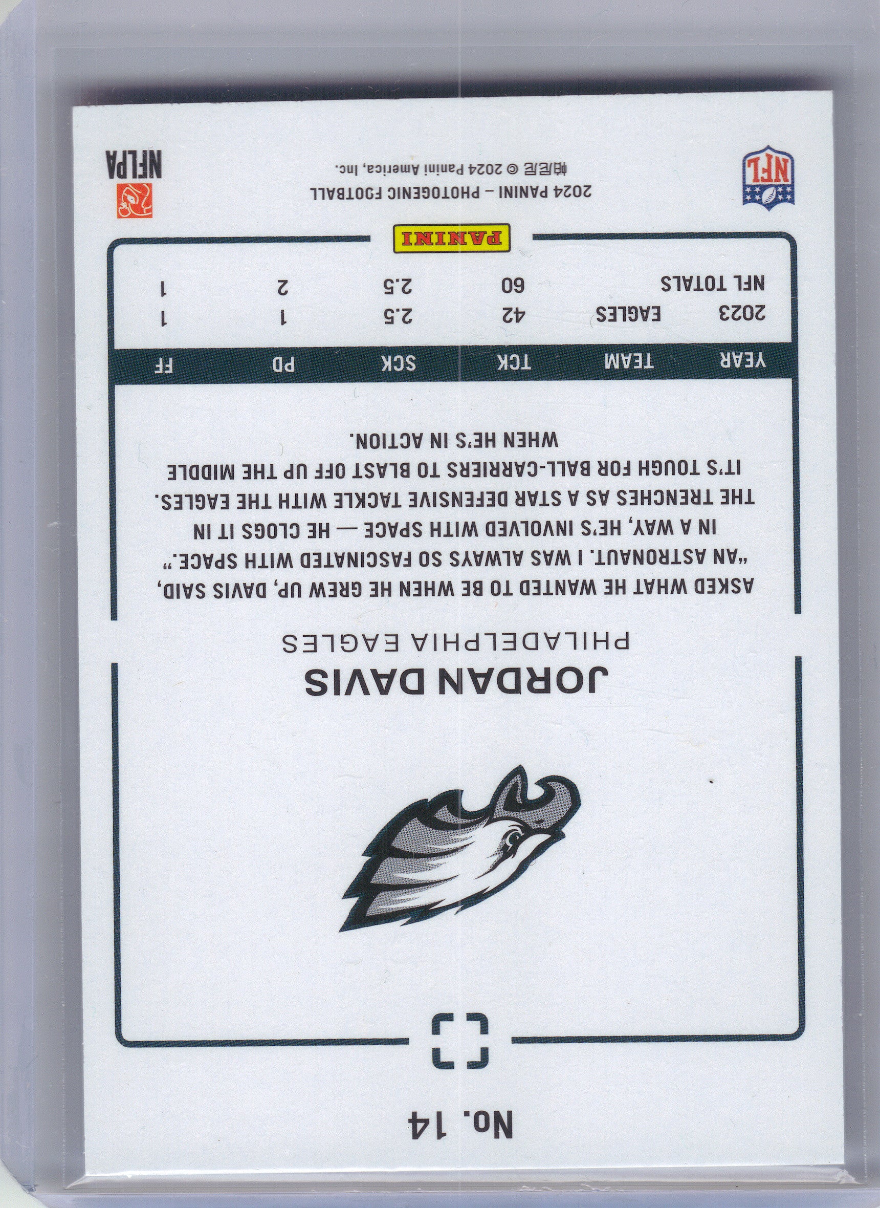 2024 Panini Photogenic #14 Jordan Davis Philadelphia Eagles