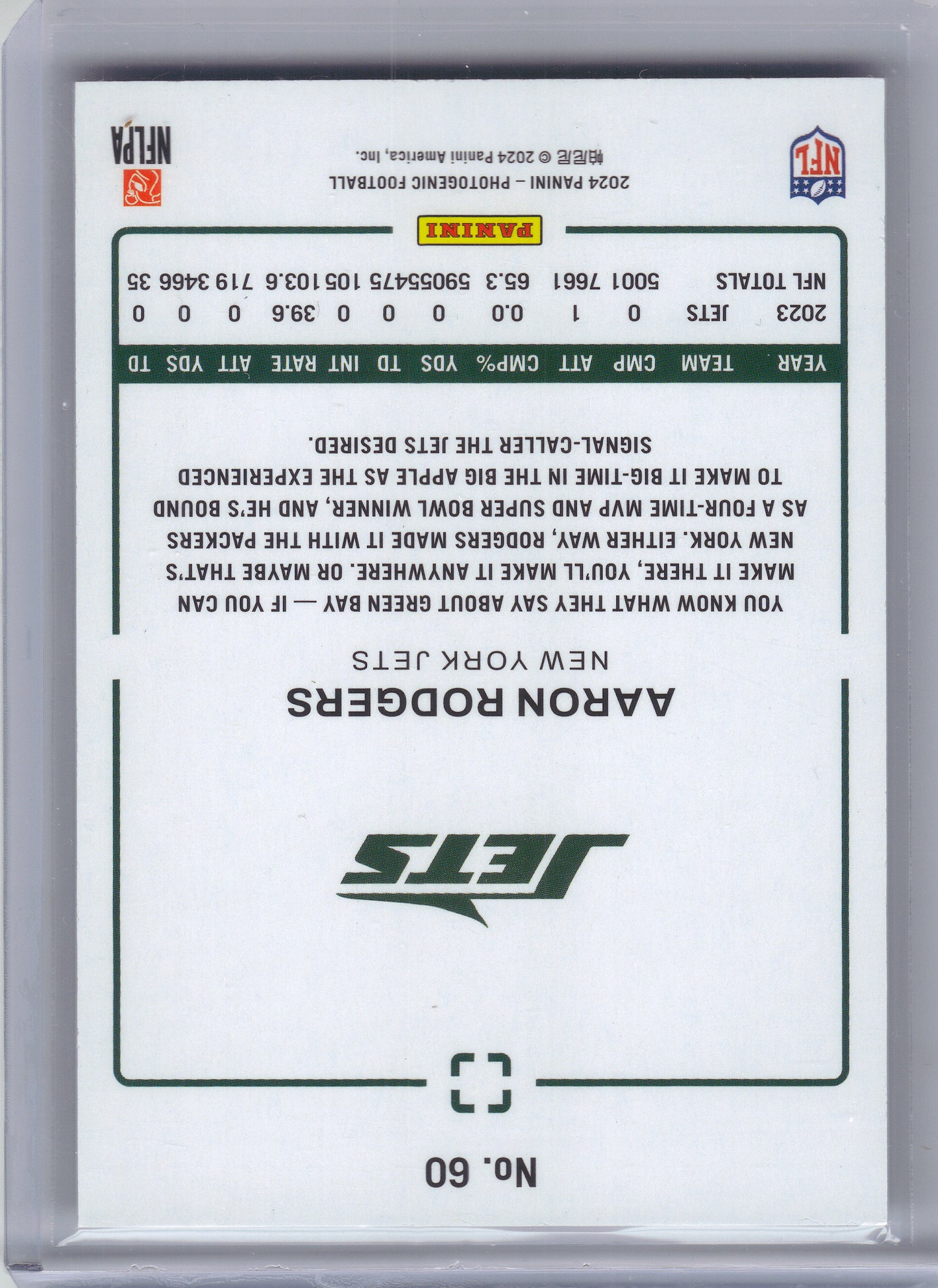 2024 Panini Photogenic #60 Aaron Rodgers New York Jets