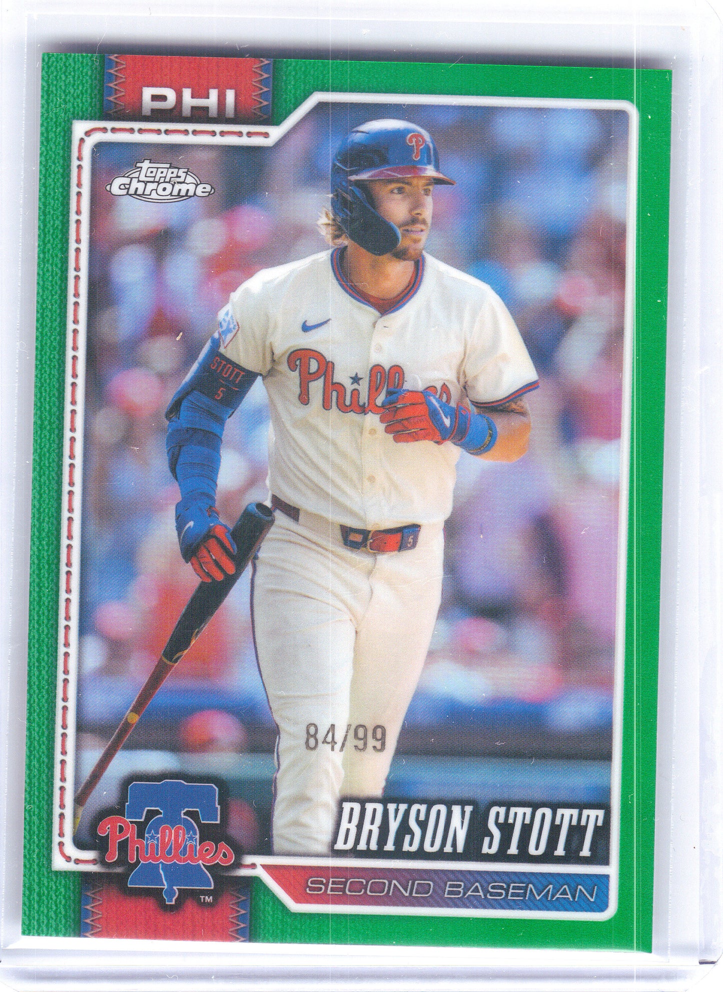 2026 Topps Chrome #248 Bryson Stott Green Refractors #/99 Philadelphia Phillies SN