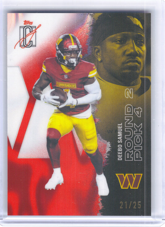 2025 Topps Signature Class #56 Deebo Samuel Red Lava #/25 Washington Commanders SN