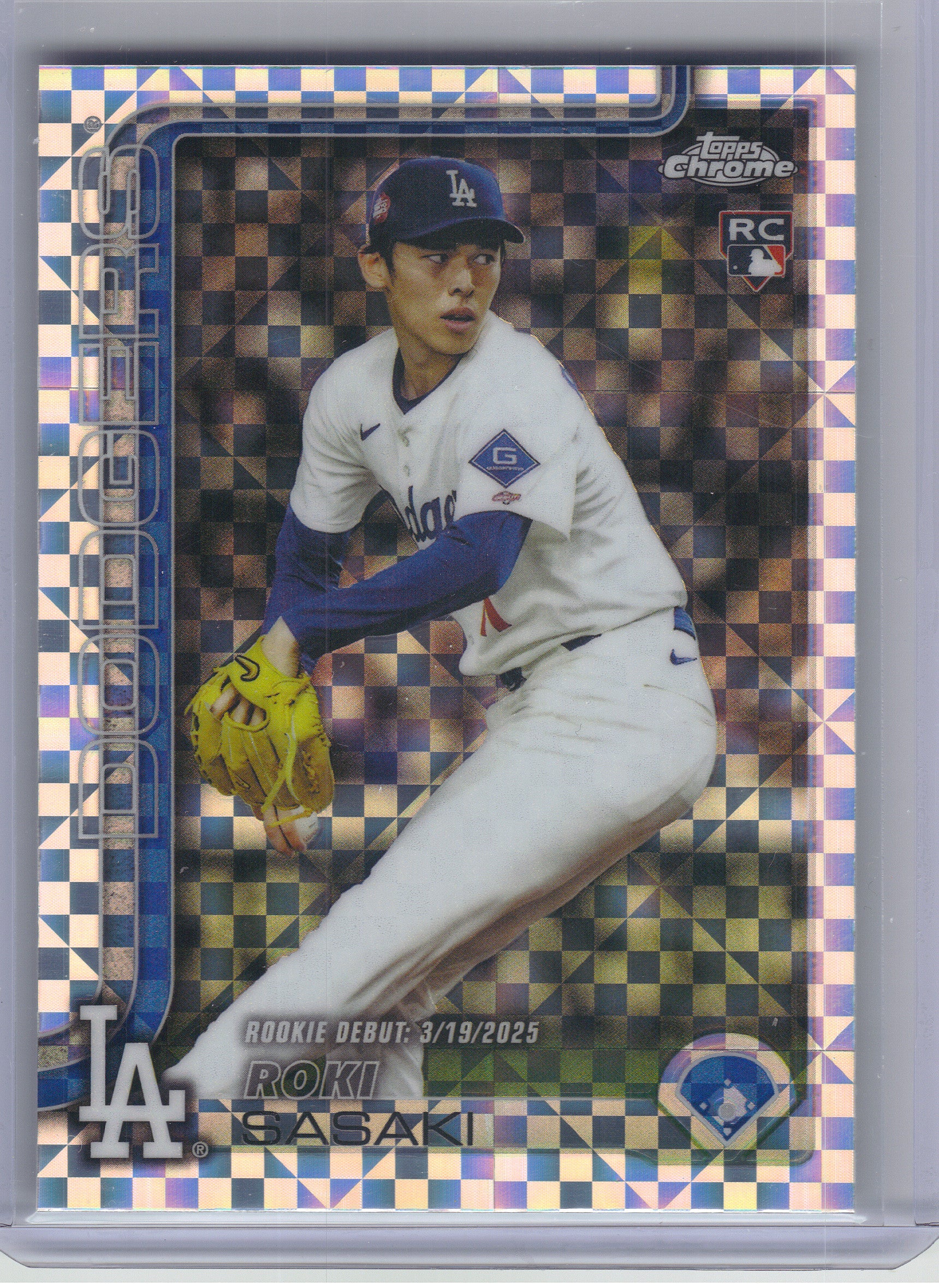2025 Topps Chrome Update #USC73 Roki Sasaki X-Fractors Los Angeles Dodgers
