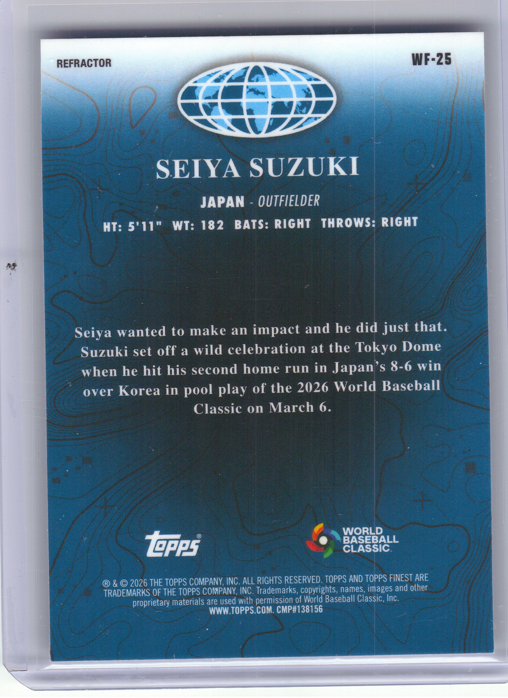 2026 Finest #WF-25 Seiya Suzuki World's Finest Refractors Japan