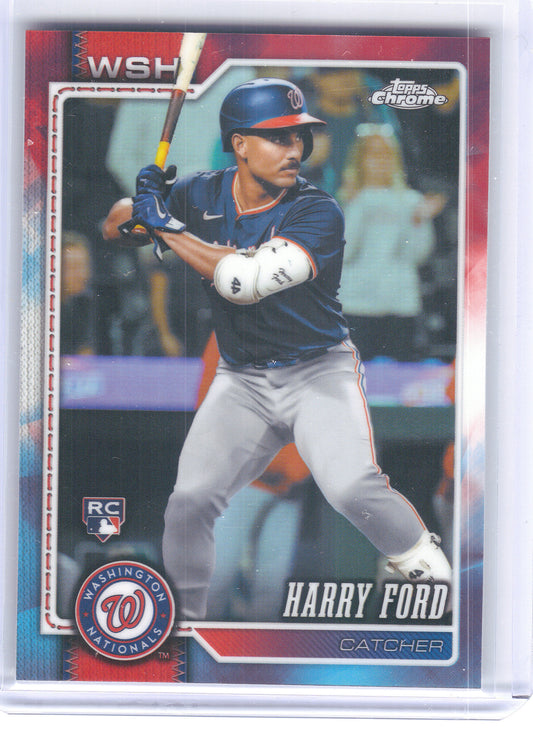 2026 Topps #659 Harry Ford Red White and Blue Refractor Washington Nationals Rookie