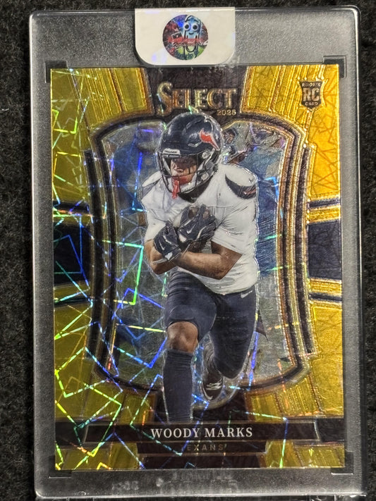 2025 Panini Select #135 Woody Marks Gold Prizm #/10 Houston Texans SN