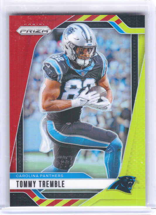 2024 Panini Prizm #40 Tommy Tremble Red and Yellow #/44 Carolina Panthers SN