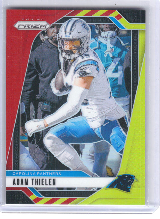 2024 Panini Prizm #39 Adam Thielen Red and Yellow #/44 Carolina Panthers SN
