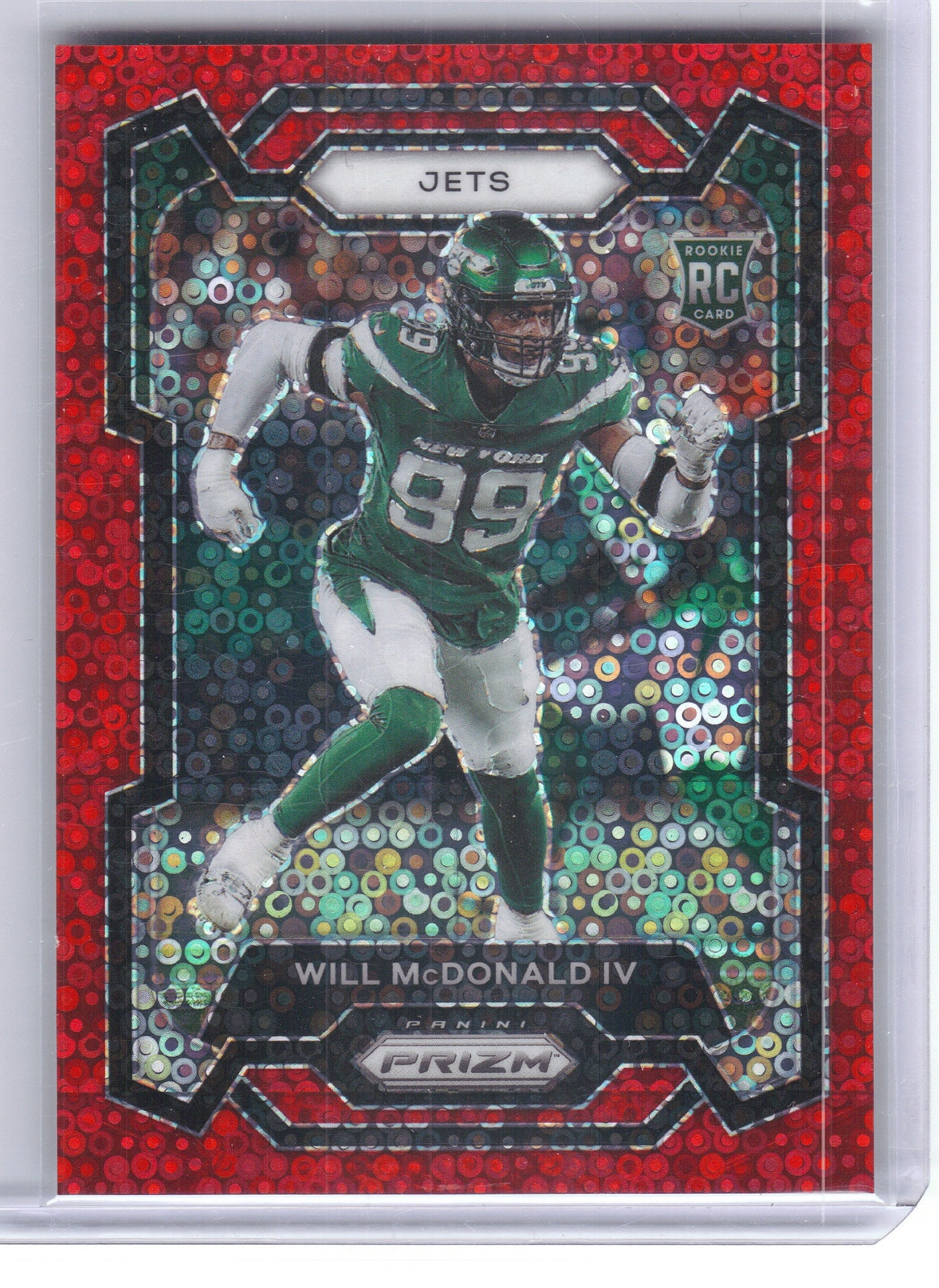 2023 Panini Prizm #380 Will McDonald IV No Huddle Red #/70 New York Jets SN