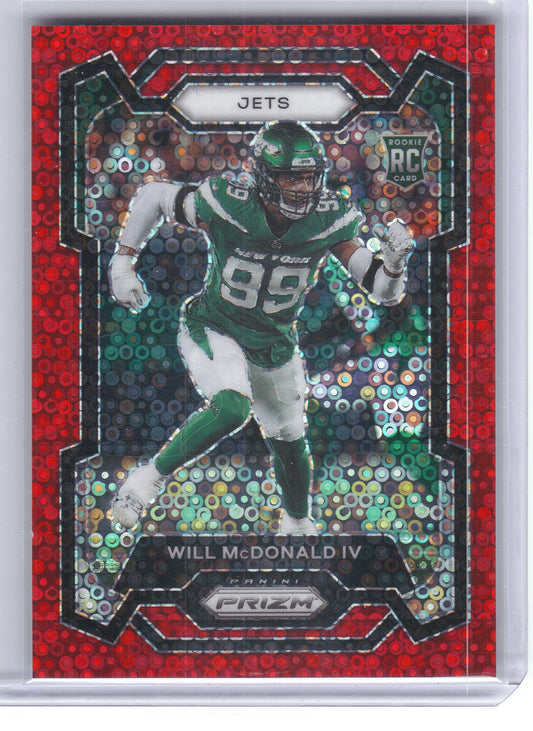 2023 Panini Prizm #380 Will McDonald IV No Huddle Red #/70 New York Jets SN