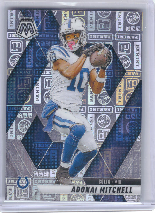 2025 Panini Mosaic #203 Adonai Mitchell Silver Knight #/149 Indianapolis Colts SN