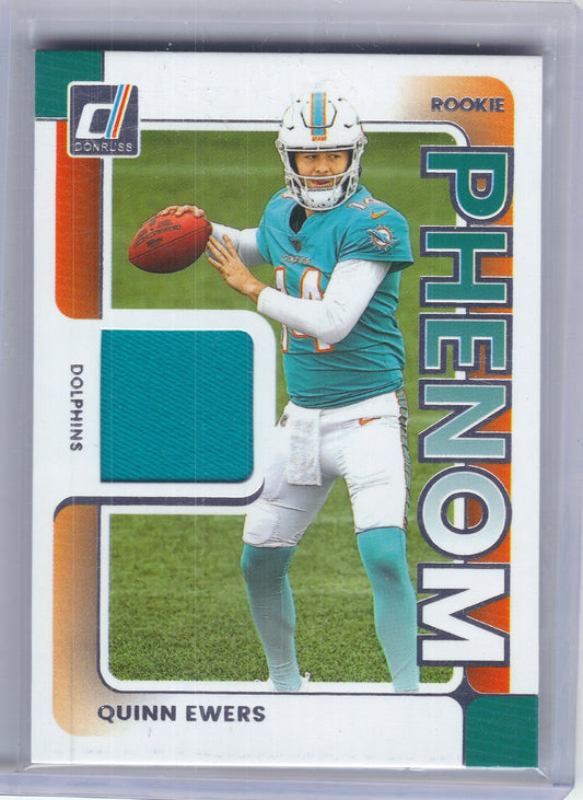 2025 Donruss #RPJ-QES Quinn Ewers Rookie Phenom Jerseys Miami Dolphins Memorabilia