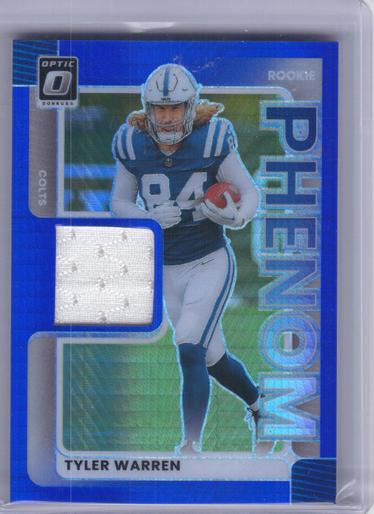 2025 Donruss Optic #RPBH-TWN Tyler Warren Rookie Phenoms Blue Hyper Indianapolis Colts Memorabilia