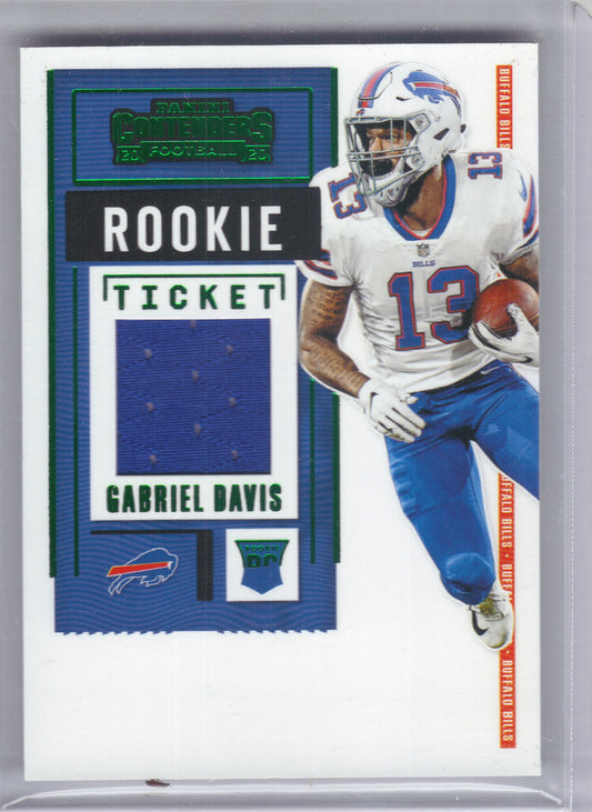 2020 Panini Contenders #RTS-GDA Gabriel Davis Rookie Ticket Swatches Buffalo Bills Memorabilia
