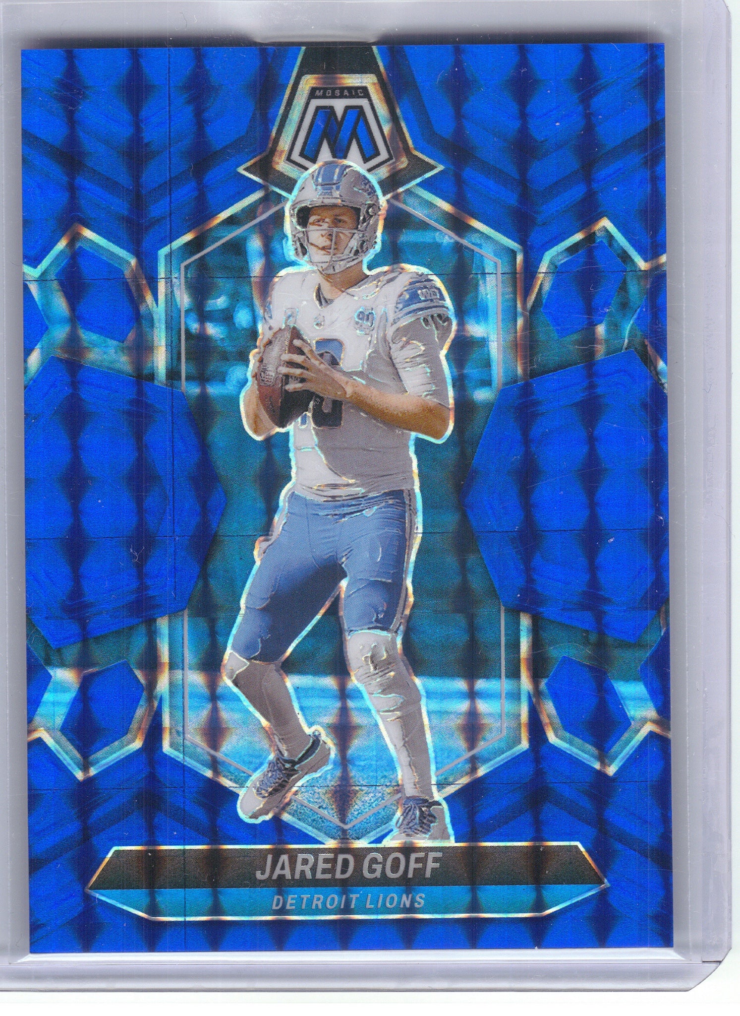 2024 Panini Mosaic #71 Jared Goff Mosaic Blue Color Match Detroit Lions SN