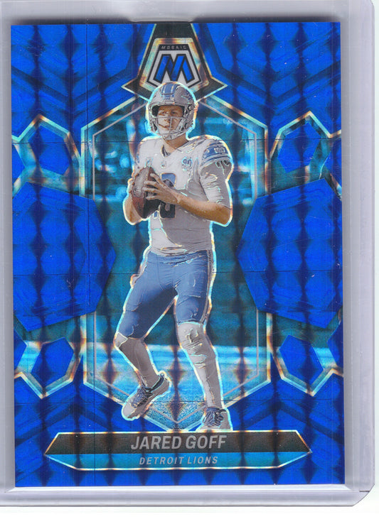 2024 Panini Mosaic #71 Jared Goff Mosaic Blue Color Match Detroit Lions SN