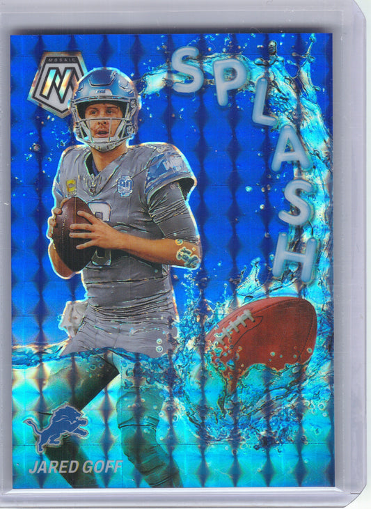 2024 Panini Mosaic #SS-JGF Jared Goff Splash Mosaic Blue #/99 Detroit Lions SN
