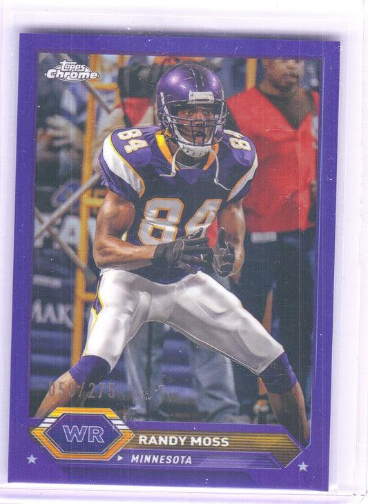 2023 Topps Composite #13 Randy Moss Topps Chrome Purple Refractor #/275 Minnesota Vikings SN