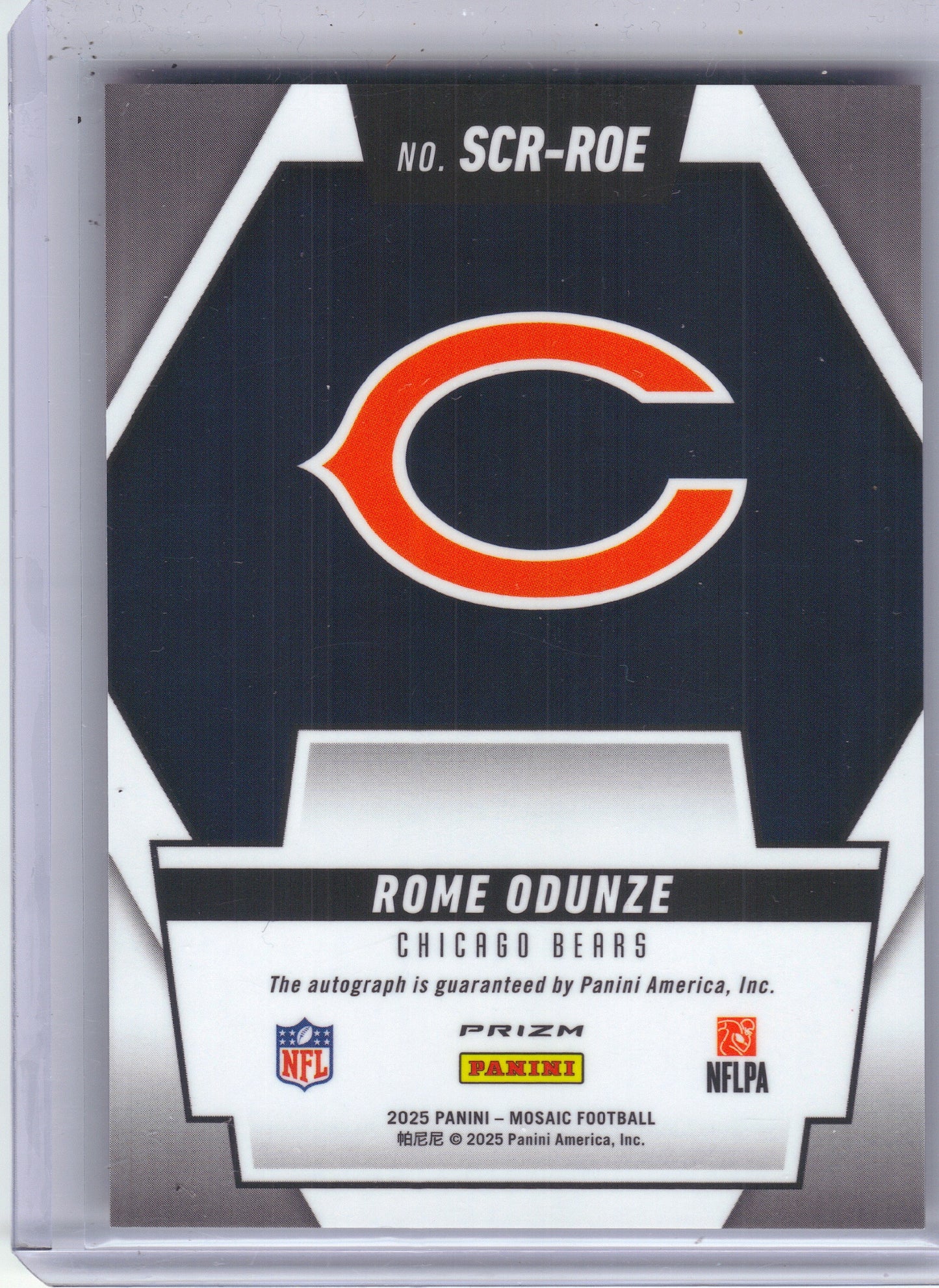 2025 Panini Mosaic #SCR-ROE Rome Odunze Scripts Red Wave Chicago Bears Auto