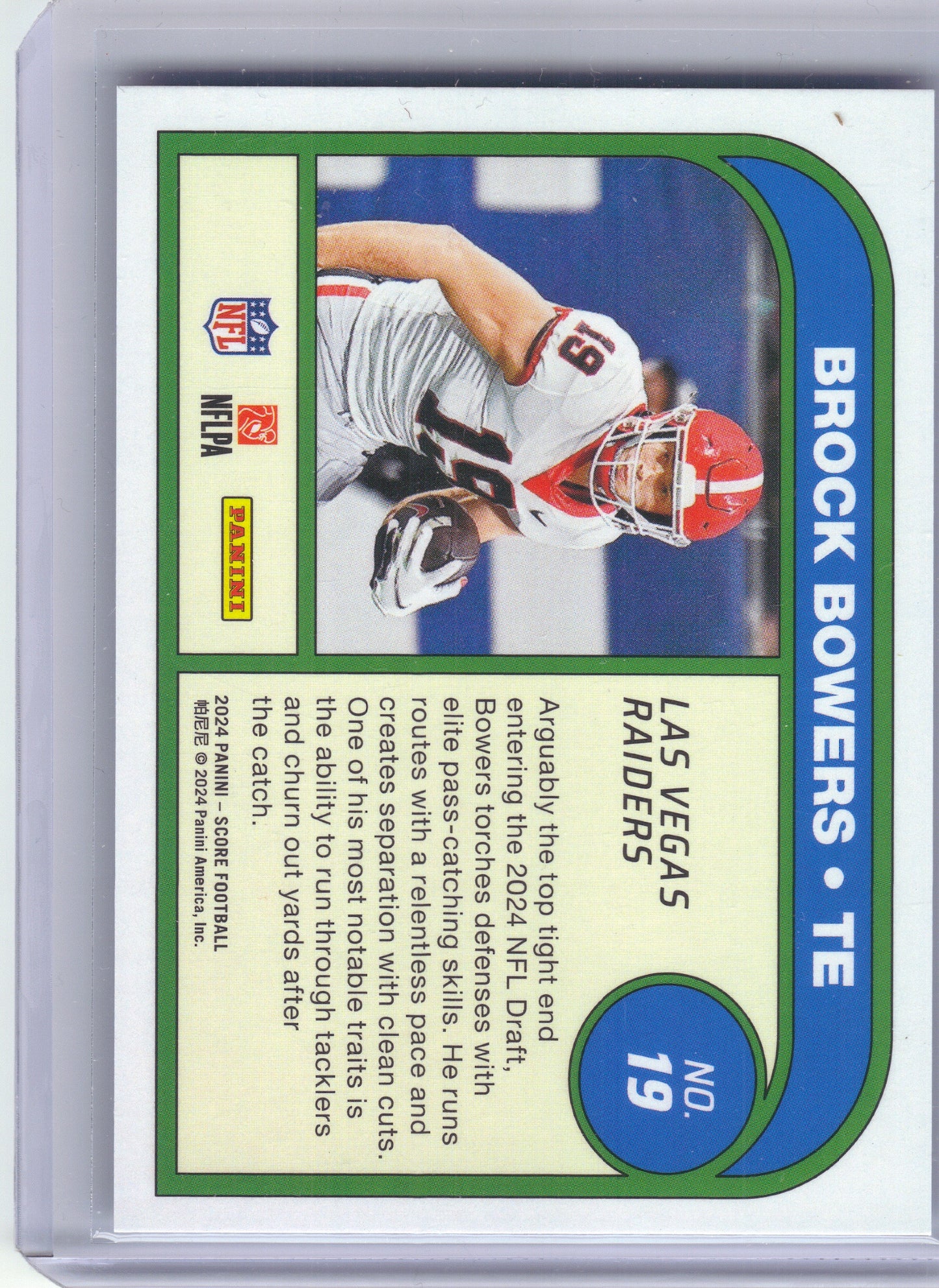2024 Score #19 Brock Bowers Protential Showcase #/100 Las Vegas Raiders SN