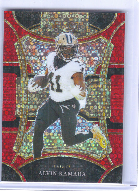 2023 Panini Select #467 Alvin Kamara Disco Red Prizms #/49 New Orleans Saints SN