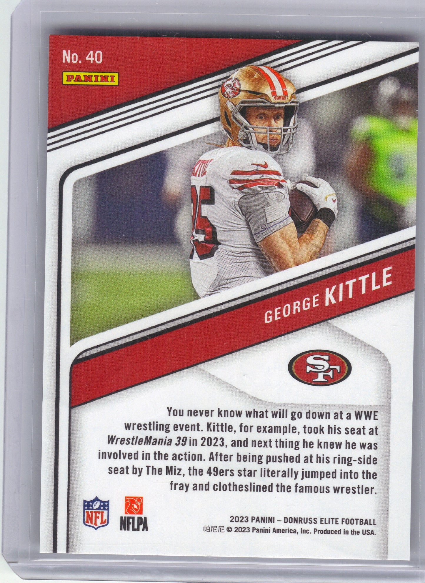 2023 Donruss Elite #40 George Kittle Maroon #/149 San Francisco 49ers SN