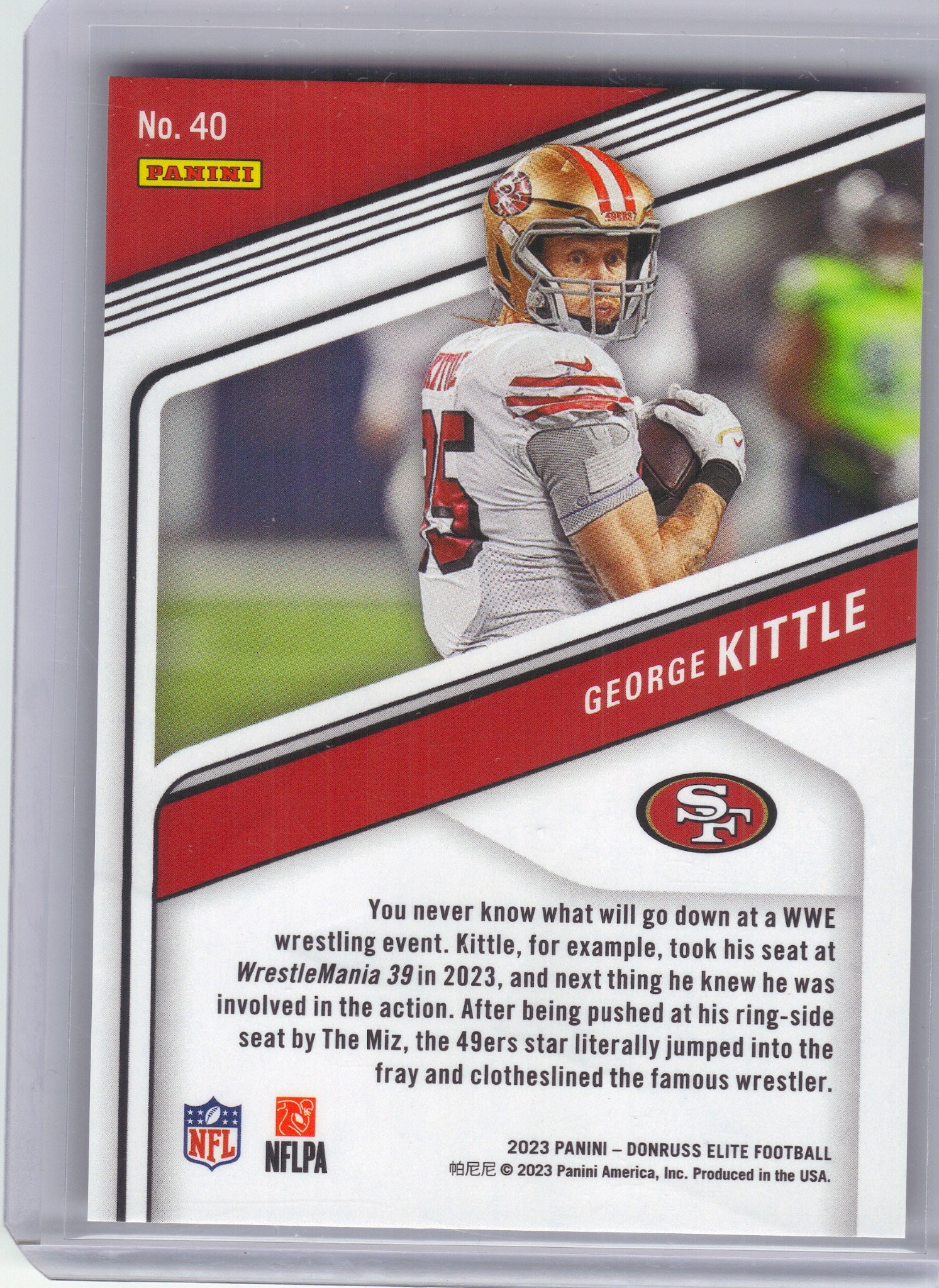 2023 Donruss Elite #40 George Kittle Maroon #/149 San Francisco 49ers SN