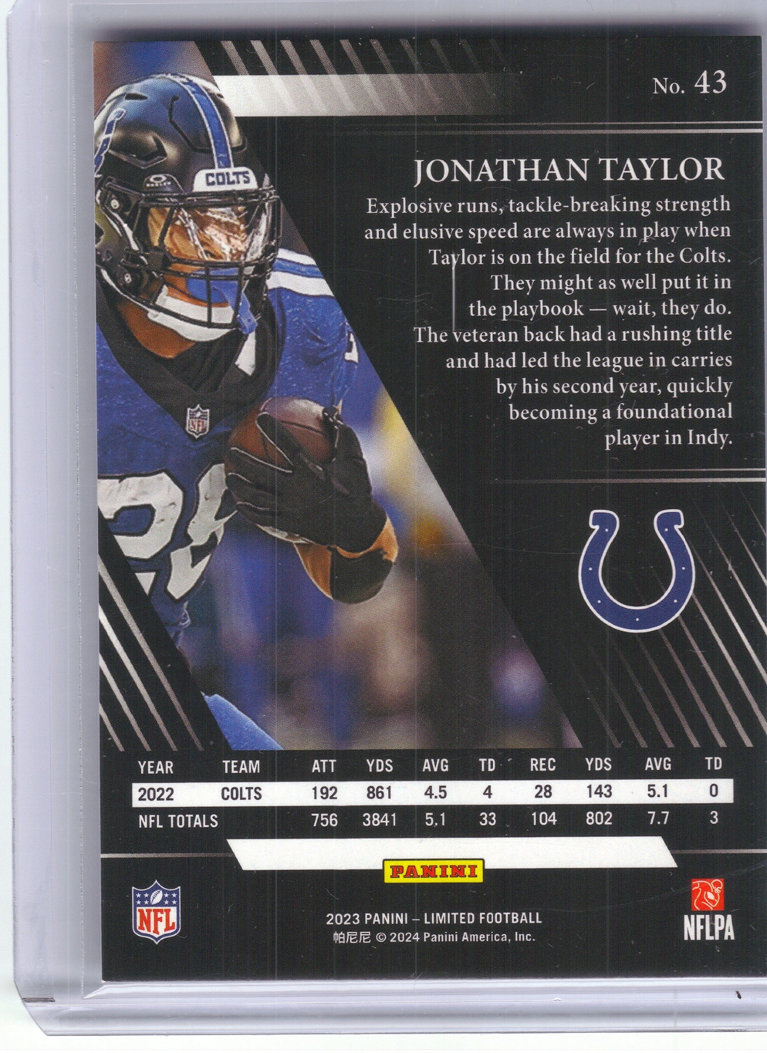 2023 Panini Limited #43 Jonathan Taylor Silver Spotlight #/150 Indianapolis Colts SN