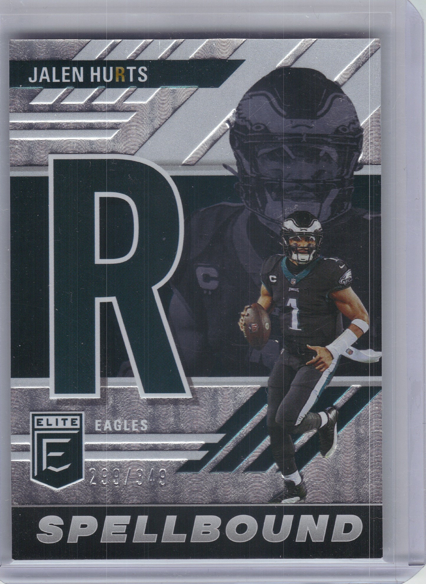 2023 Donruss Elite #SB-JH3 Jalen Hurts Spellbound #/349 Philadelphia Eagles SN