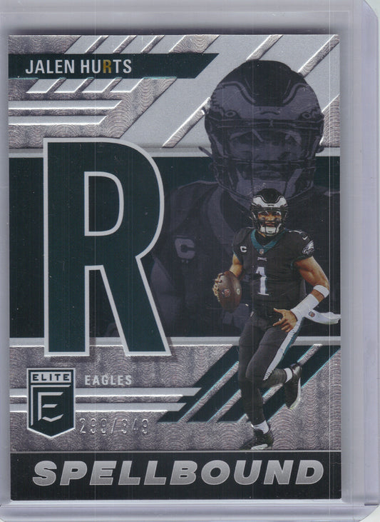 2023 Donruss Elite #SB-JH3 Jalen Hurts Spellbound #/349 Philadelphia Eagles SN