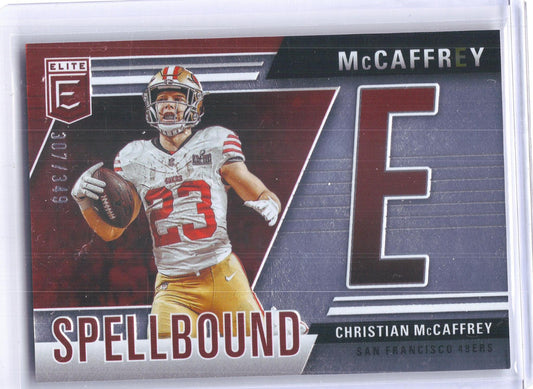 2024 Donruss Elite #19 Christian McCaffrey Spellbound #/349 San Francisco 49ers SN