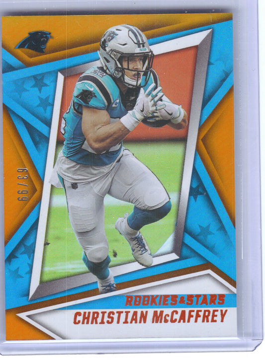 2021 Panini Rookies & Stars #5 Christian McCaffrey Orange #/99 Carolina Panthers SN