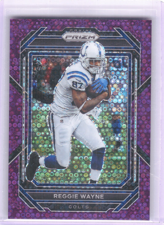 2022 Panini Prizm #130 Reggie Wayne No Huddle Purple #/35 Indianapolis Colts SN