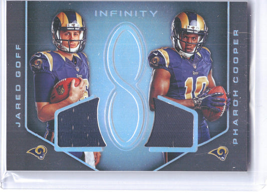 2016 Panini Infinity #DM-GC Jared Goff / Pharoh Cooper MEM, SN288 RPS 2016 Dual Memorabilia #/288 Los Angeles Rams SN, Memorabilia