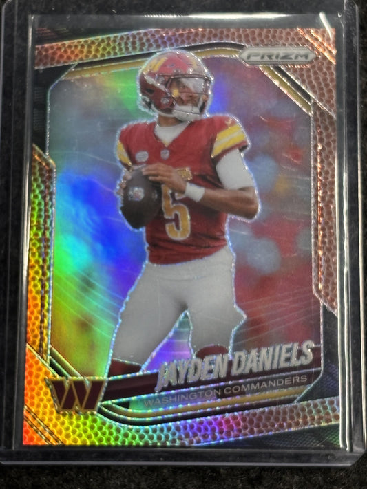 2025 Panini Prizm #278 Jayden Daniels Pigskin #/180 Washington Commanders SN