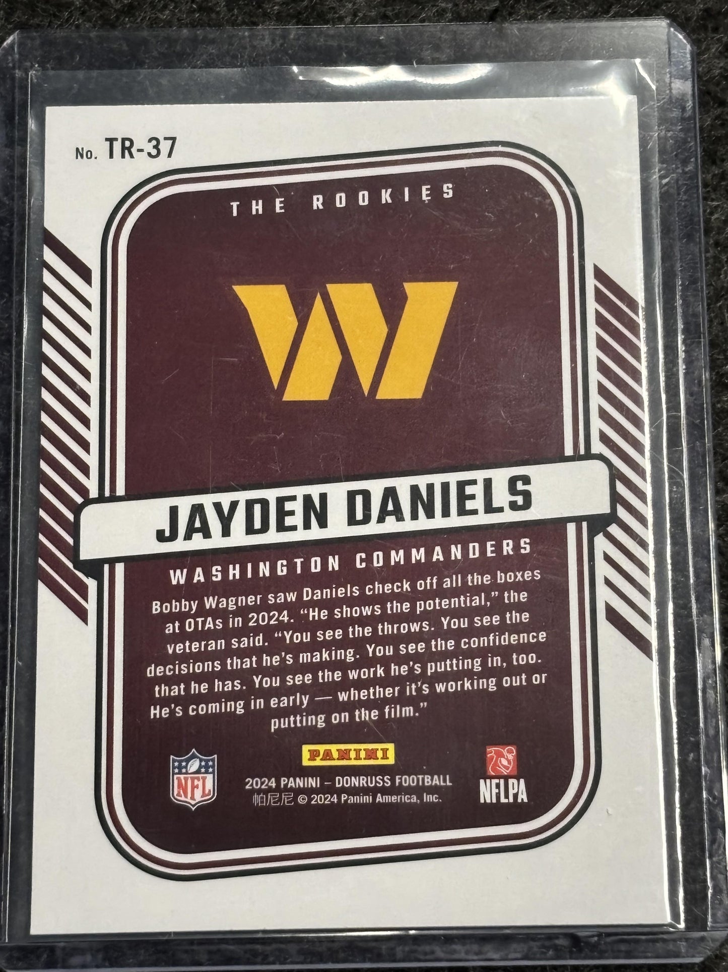 2024 Donruss #TR-37 Jayden Daniels The Rookies RC Washington Commanders
