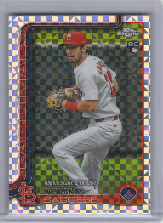 2025 Topps Update #US21 Thomas Saggese X-Fractor St. Louis Cardinals