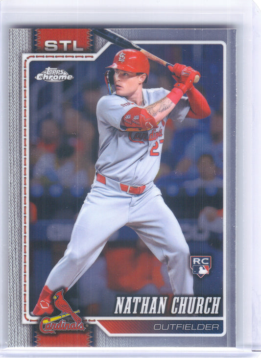 2026 Topps Chrome #192 Nathan Church St. Louis Cardinals Rookie