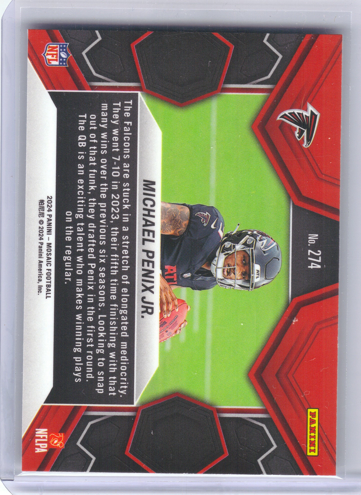 2024 Panini Mosaic #274 Michael Penix Jr. Silver Atlanta Falcons