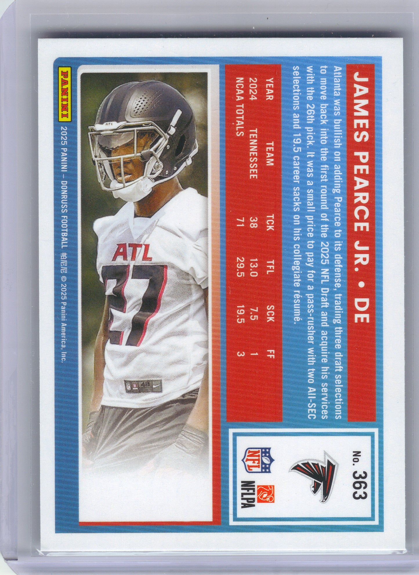 2025 Donruss #363 James Pearce Jr. Press Proofs Green Atlanta Falcons Rookie