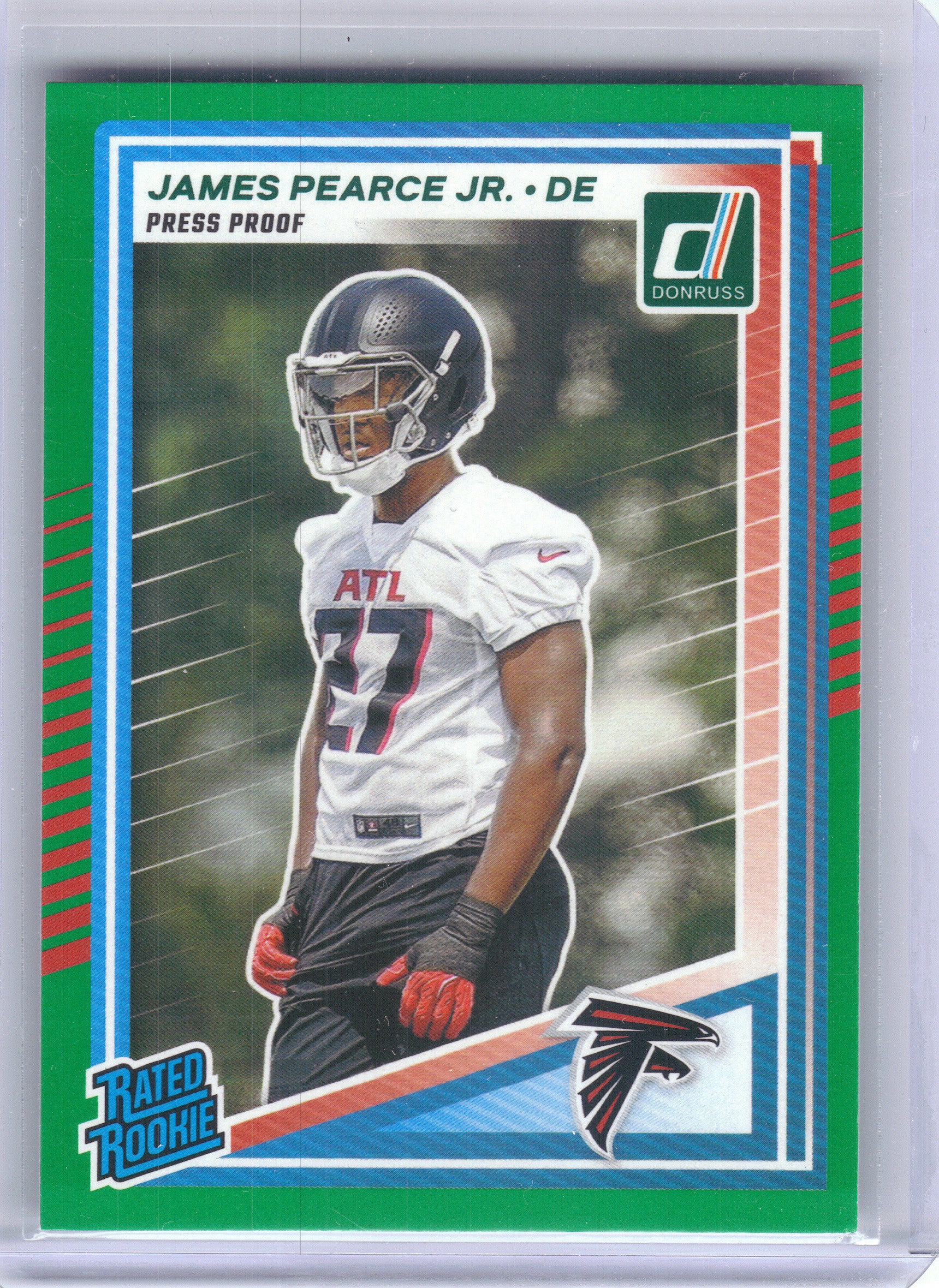 2025 Donruss #363 James Pearce Jr. Press Proofs Green Atlanta Falcons Rookie